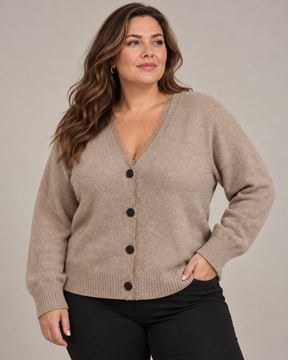 Immagine di CARDIGAN WITH LACE IN HIGH QUALITY CHASHMERE & VISCOSE.
